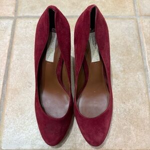 Lauren Ralph Lauren Maroon Burgundy Red Suede Heels - Size 6.5